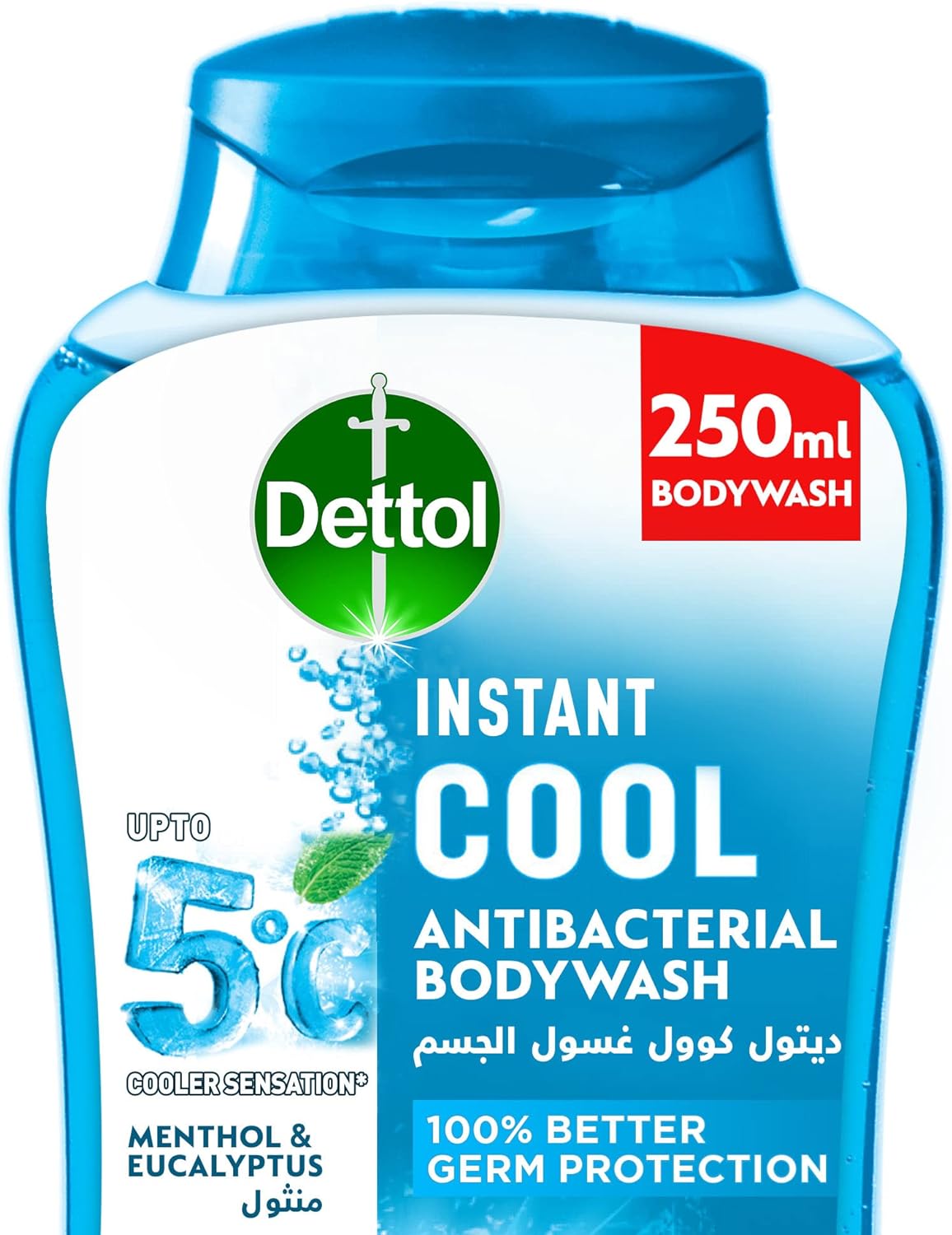 Dettol Cool Shower gel and Body wash, Menthol and Eucalyptus Fragrance, 250ml - View 3 of 5