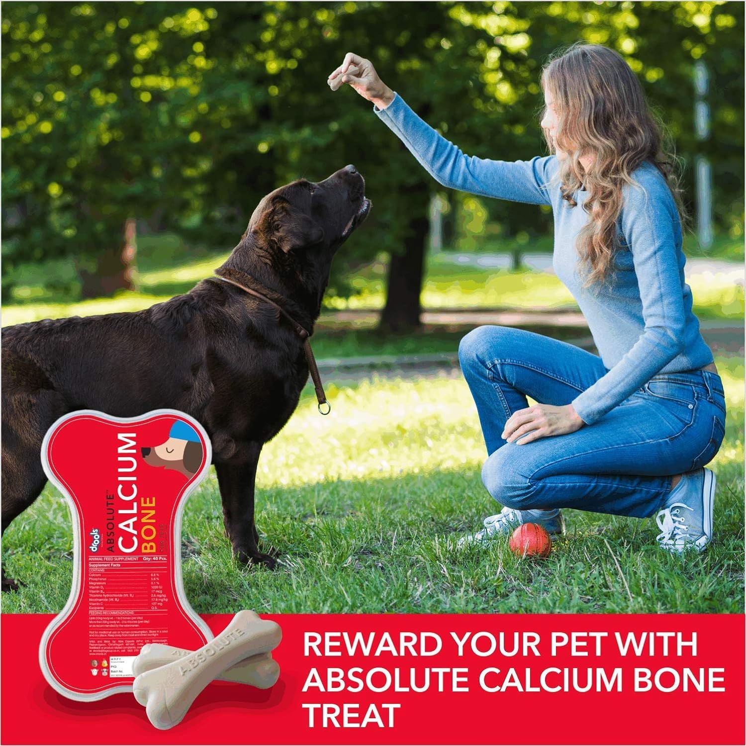 Drools Absolute Calcium Bone Jar, Dog Treats For All Life Stages - 40 Pieces (600g) - View 4 of 5