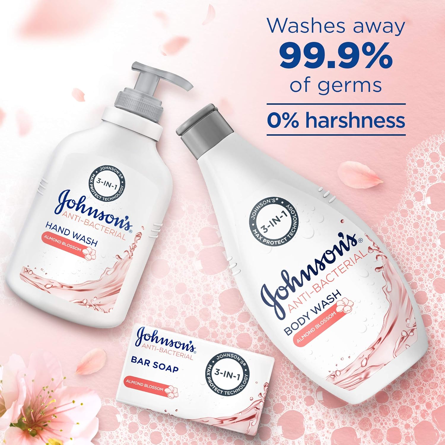 Johnson's Body Wash, Anti-Bacterial, Almond Blossom, 250ml - View 2 of 5