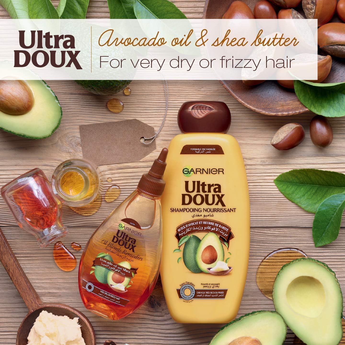 Garnier Conditioner, Intensely Nourishes, Repairs Dry and Damaged Hair, With Avocado Oil &amp; Shea Butter, Ultra Doux, 400ml - View 2 of 5