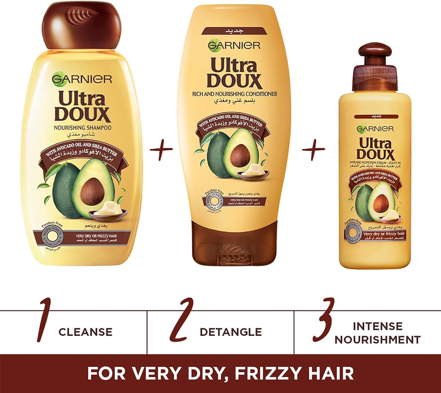 Garnier Conditioner, Intensely Nourishes, Repairs Dry and Damaged Hair, With Avocado Oil &amp; Shea Butter, Ultra Doux, 400ml - View 3 of 5