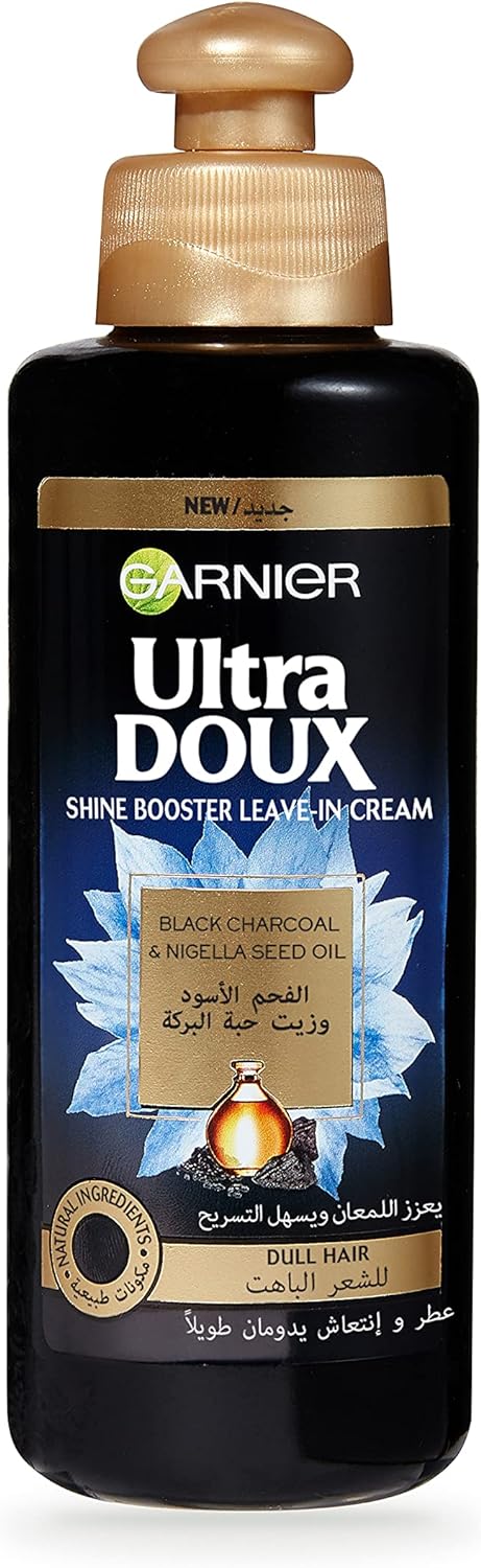 Garnier Ultra Doux Black Charcoal &amp; Nigella Seed Oil Shine Booster Leave-In Cream, 200 ml - Shop at Colombo Mall