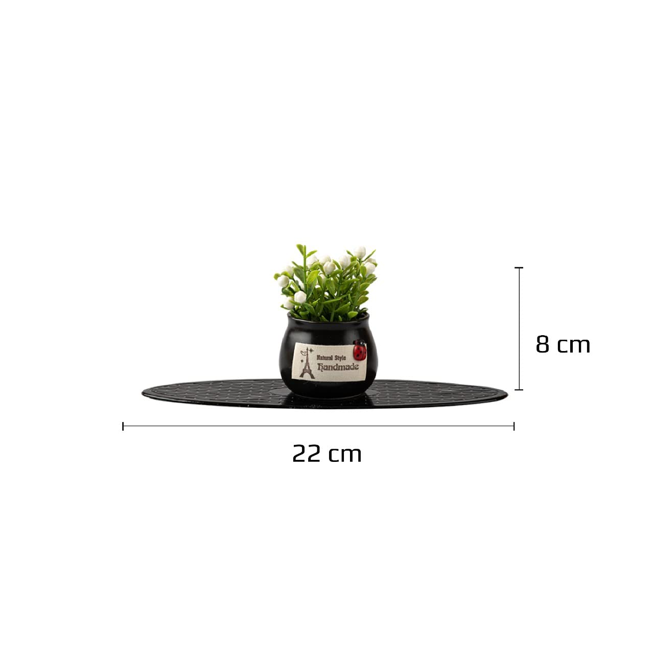 MOTOZOOP ® Car Dashboard Accessories adorable Flower Pot (BLACK) with Anti Slip Pad and Car Perfume Car Dashboard idols and Showpiece car Interior Accessories and gadgets - View 2 of 7