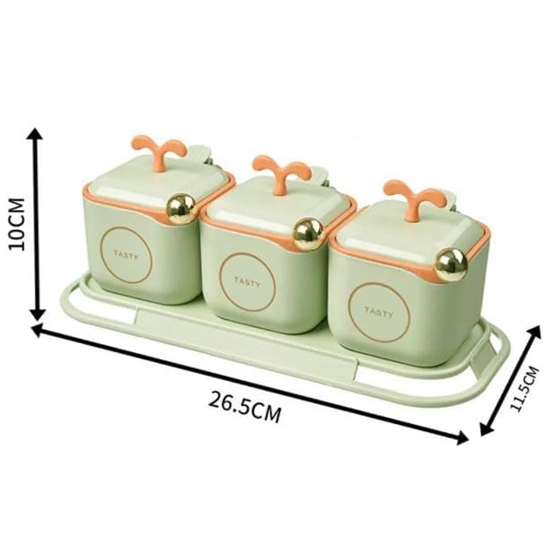 Scizor Household Kitchen Condiments Combination Set Condiment Dispenser Salt MSG Jar Seasoning Bottle Compartment Seasoning Box SAB - View 7 of 7