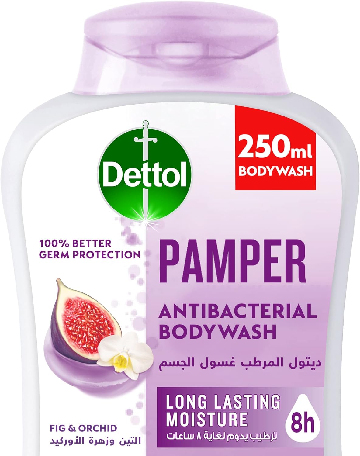 Dettol Pamper Showergel &amp; Bodywash, Fig &amp; Orchid Fragrance for Effective Germ Protection &amp; Personal Hygiene, 250ml - Related product