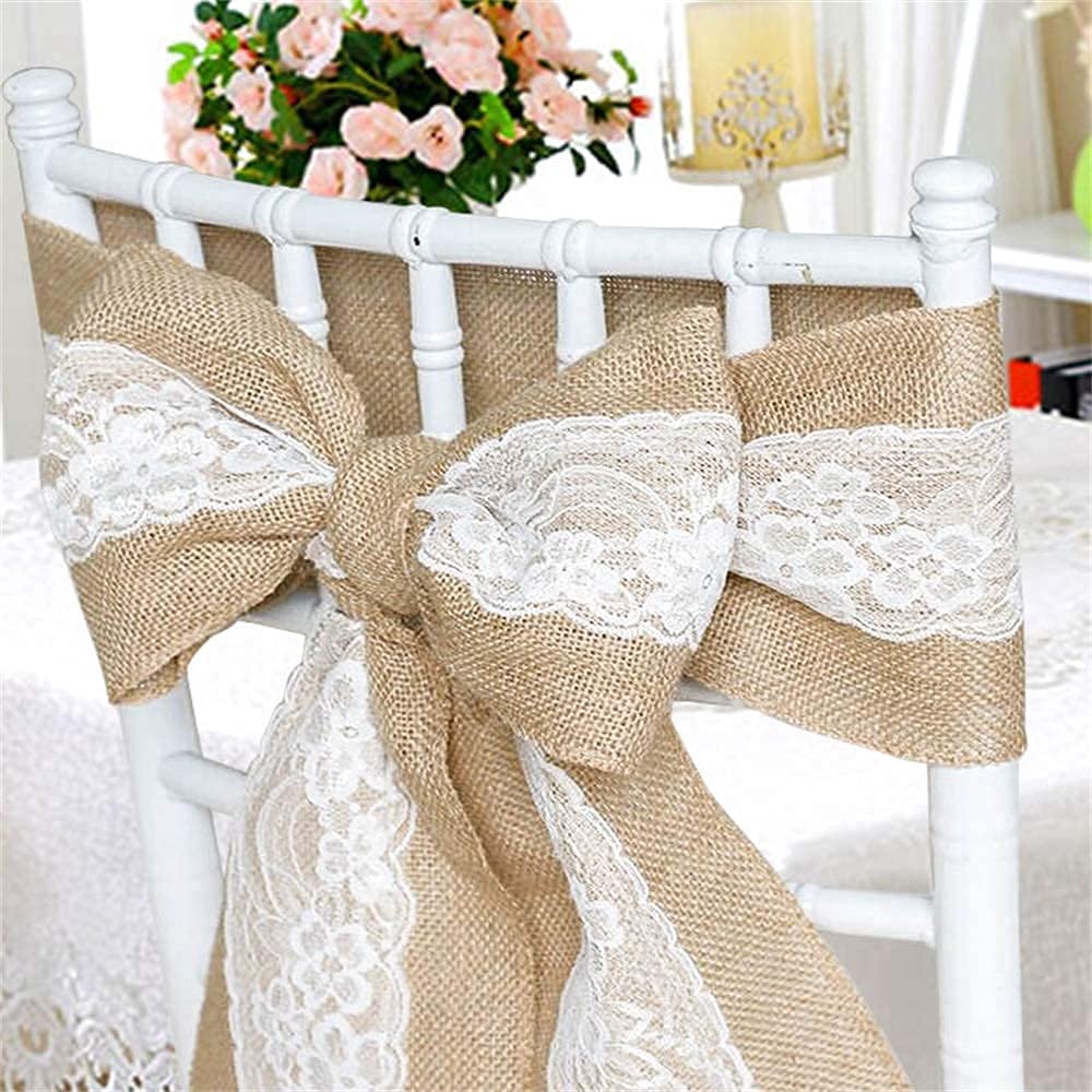 HOME BUY Jute Lace Natural Burlap Rolls With Lace Ribbon Eco- Friendly For Art&amp;Craft Christmas Tree Gift Wrapping Home&amp;Decor Hessian Burlap Wedding Decorations Diy Handmade (Pack Of 2) - View 4 of 8