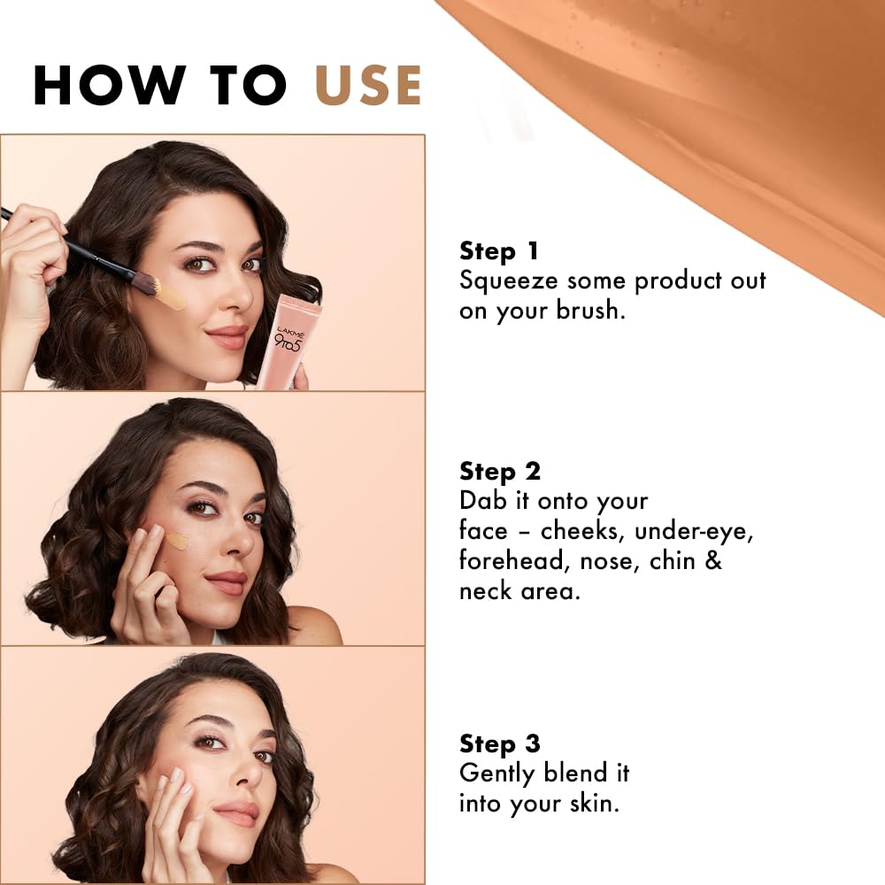 Lakme 9-5 P+M FDN Warm Beige 15ml - View 5 of 6