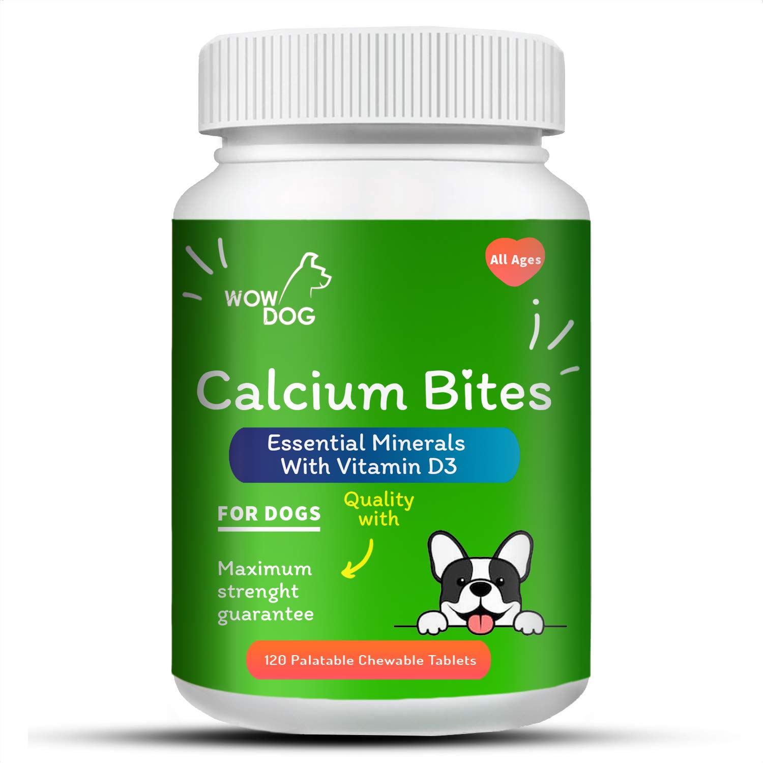 WOW DOG Chewable Calcium Tablet - Calcium for Dogs Supplement with Vitamin D3, B12, Magnesium &amp; Zinc | Chicken Flavour - 120 Tablets - Related product