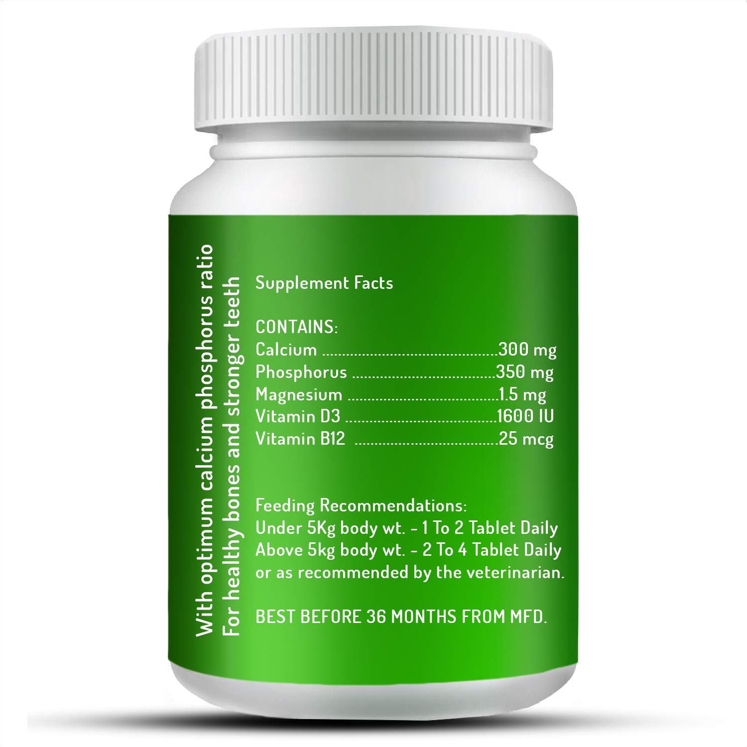 WOW DOG Chewable Calcium Tablet - Calcium for Dogs Supplement with Vitamin D3, B12, Magnesium &amp; Zinc | Chicken Flavour - 120 Tablets - View 2 of 6