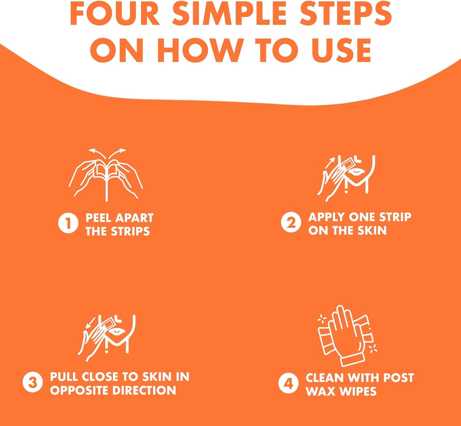 NAIR HAIR REMOVAL EASY TO USE FACE WAX STRIPS WITH APRICOT MILK 20s + 4 POST WAX WIPES - View 4 of 5