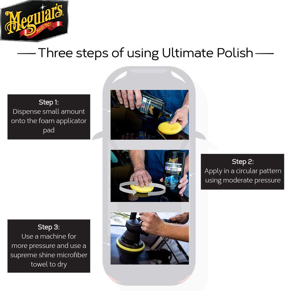 Meguiar's Ultimate Car Polish for Maximum Gloss &amp; Durable Paint  Protection | Removes swirl &amp; towel marks | 473 ml (pack of 1) - View 5 of 6