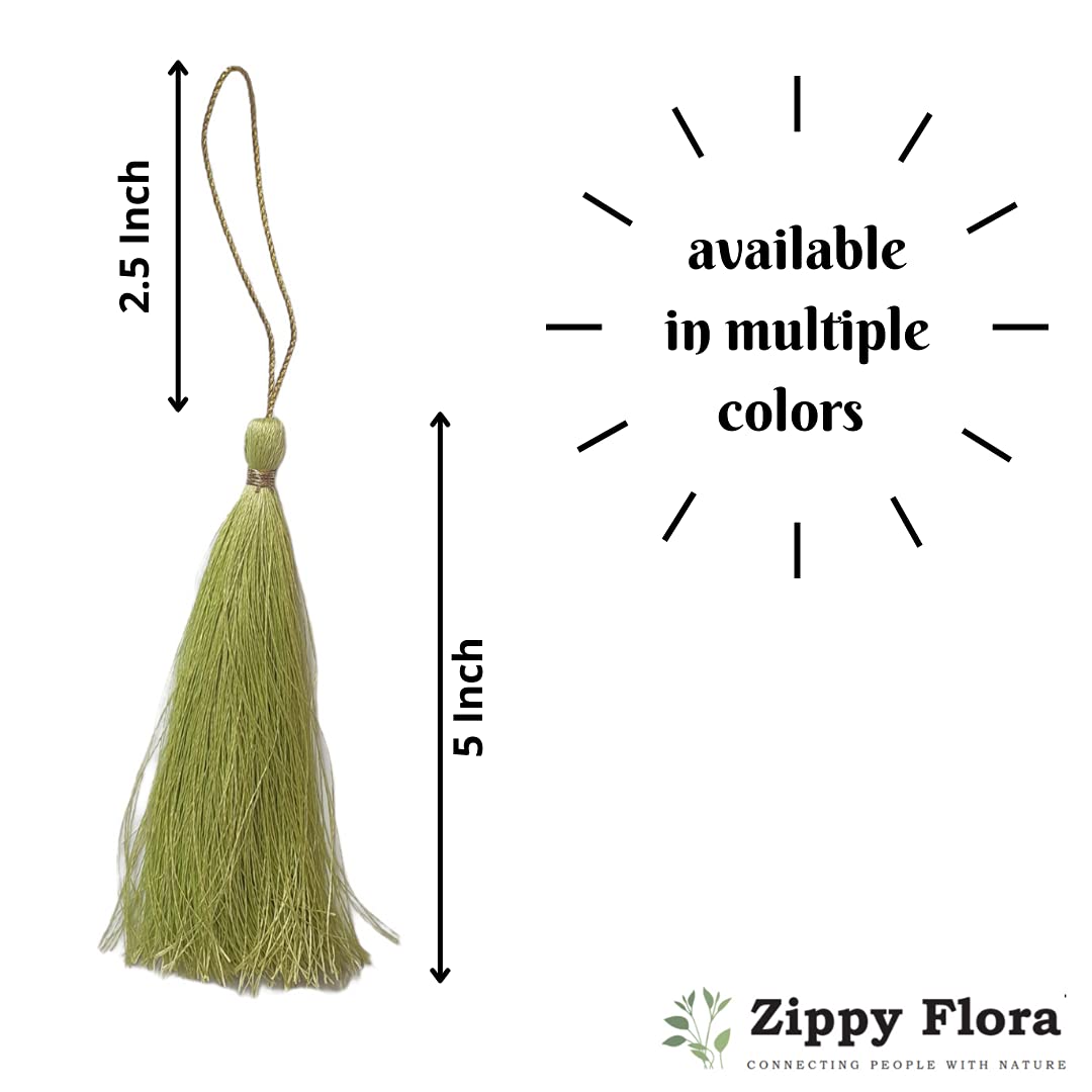 Zippy Flora Handmade Long Silk Tassels, Pack of 10, for DIY Wall Crafts and Projects (Baby Pink) - View 3 of 5