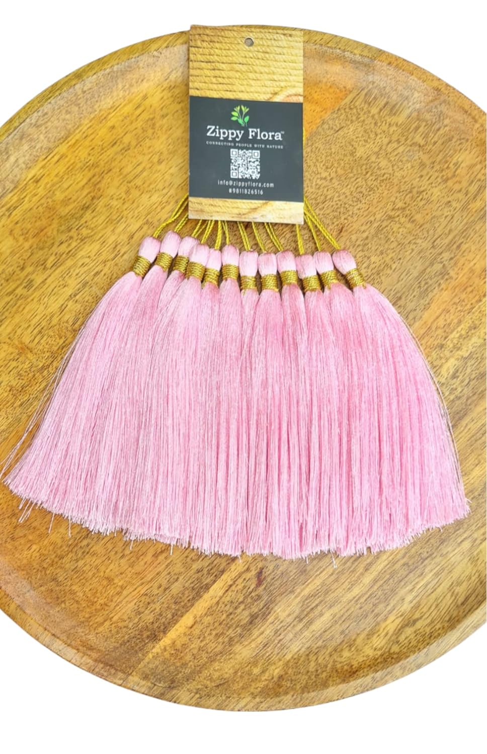 Zippy Flora Handmade Long Silk Tassels, Pack of 10, for DIY Wall Crafts and Projects (Baby Pink) - View 5 of 5