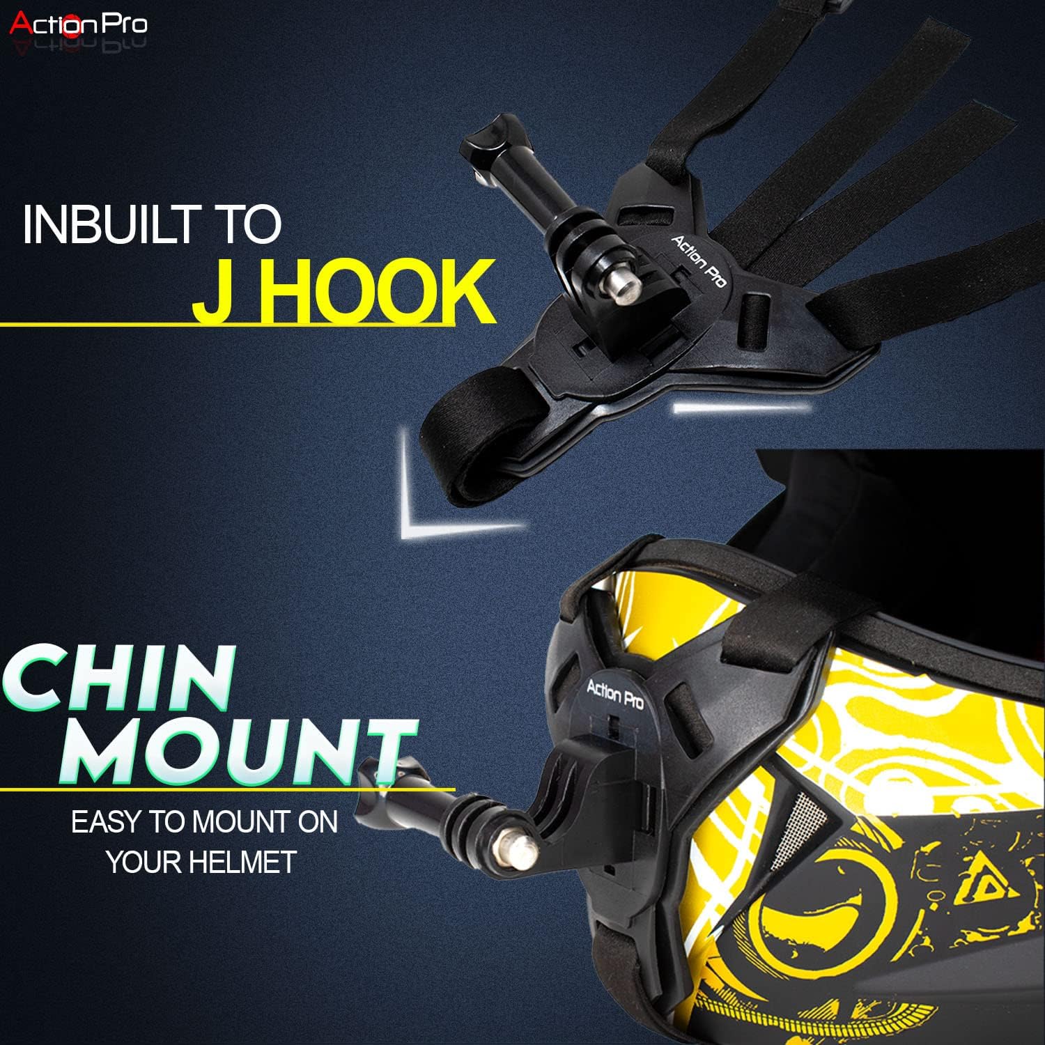Action Pro Helmet Chin Mount Strap Set Compatible with All Smartphones GoPro Hero 12 11 10 9 8 7 6 5 4 SJCAM DJI Osmo and All Action Cameras (Made in India) - View 5 of 5