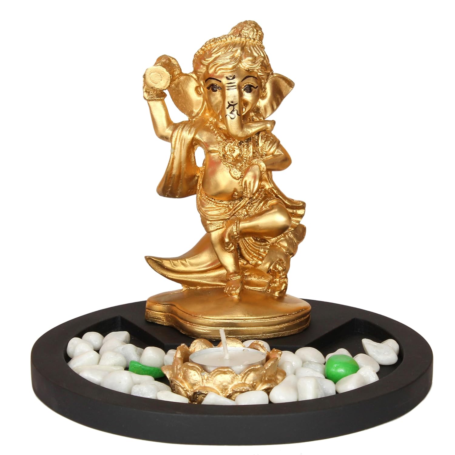 TIED RIBBONS Lord Ganesha Statue with Candle and Tray - Decorations Items for Home Gifts - View 2 of 4