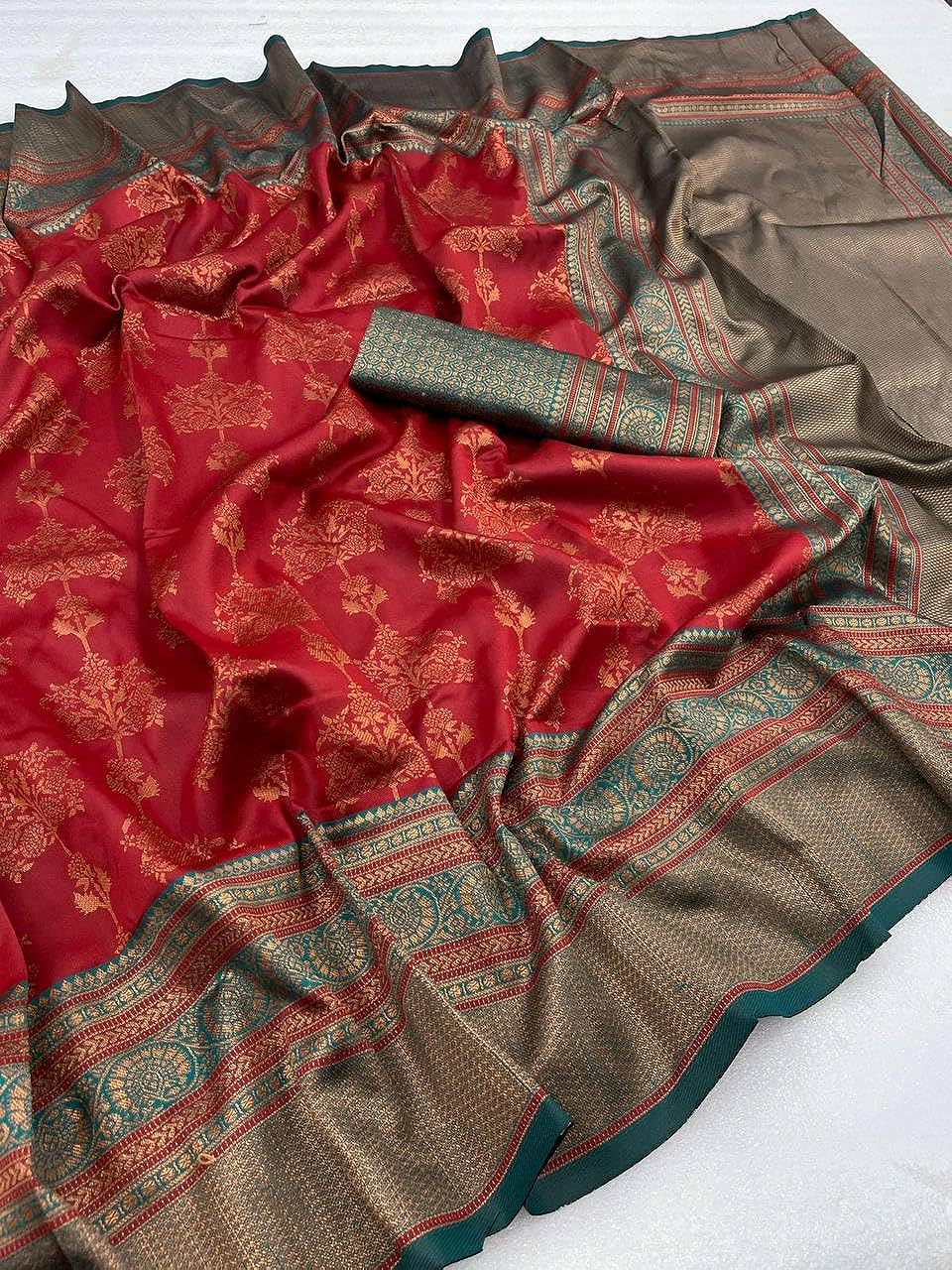 Avantika Fashion Women's Kanjivaram Pure Soft Silk Banarasi Sarees With Blouse Piece - View 5 of 5