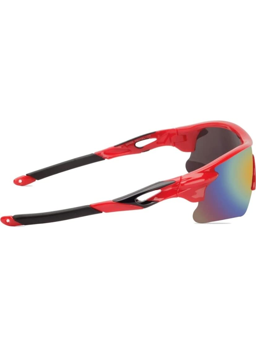 TENFORD MIRRORED UV400 CRICKET GOGGLE UNISEX WEAR FOR ADULTS (F-RED2020) - View 3 of 4