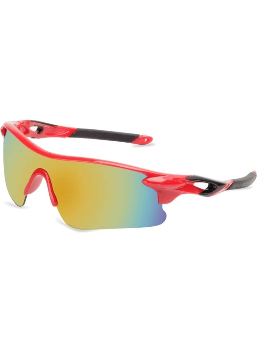 TENFORD MIRRORED UV400 CRICKET GOGGLE UNISEX WEAR FOR ADULTS (F-RED2020) - View 2 of 4
