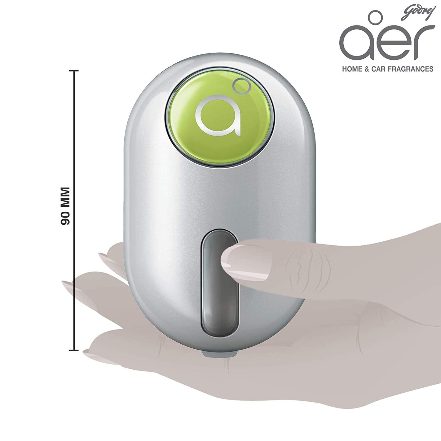 Godrej aer click | Car Vent Air Freshener Kit - Long-Lasting | Spill-proof | Fresh Lush Green (10g) - View 2 of 7