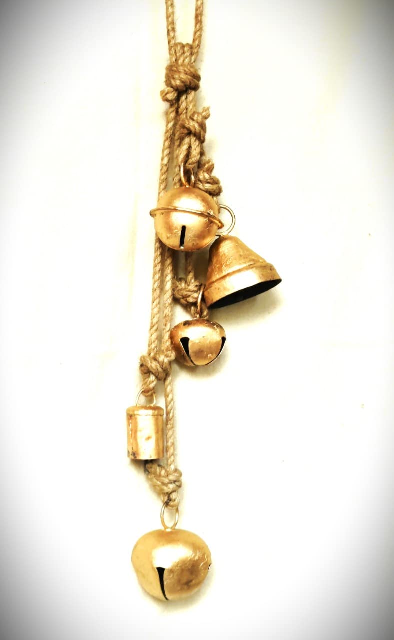 Homenique Antique Embossed Plastic Jingle Bells 2.5inch Jewelry Ornament for Home Christmas Tree Decoration DIY Crafts Hanging Bells Party, Light Golden,2.5inch- Pack of 12 - Related product