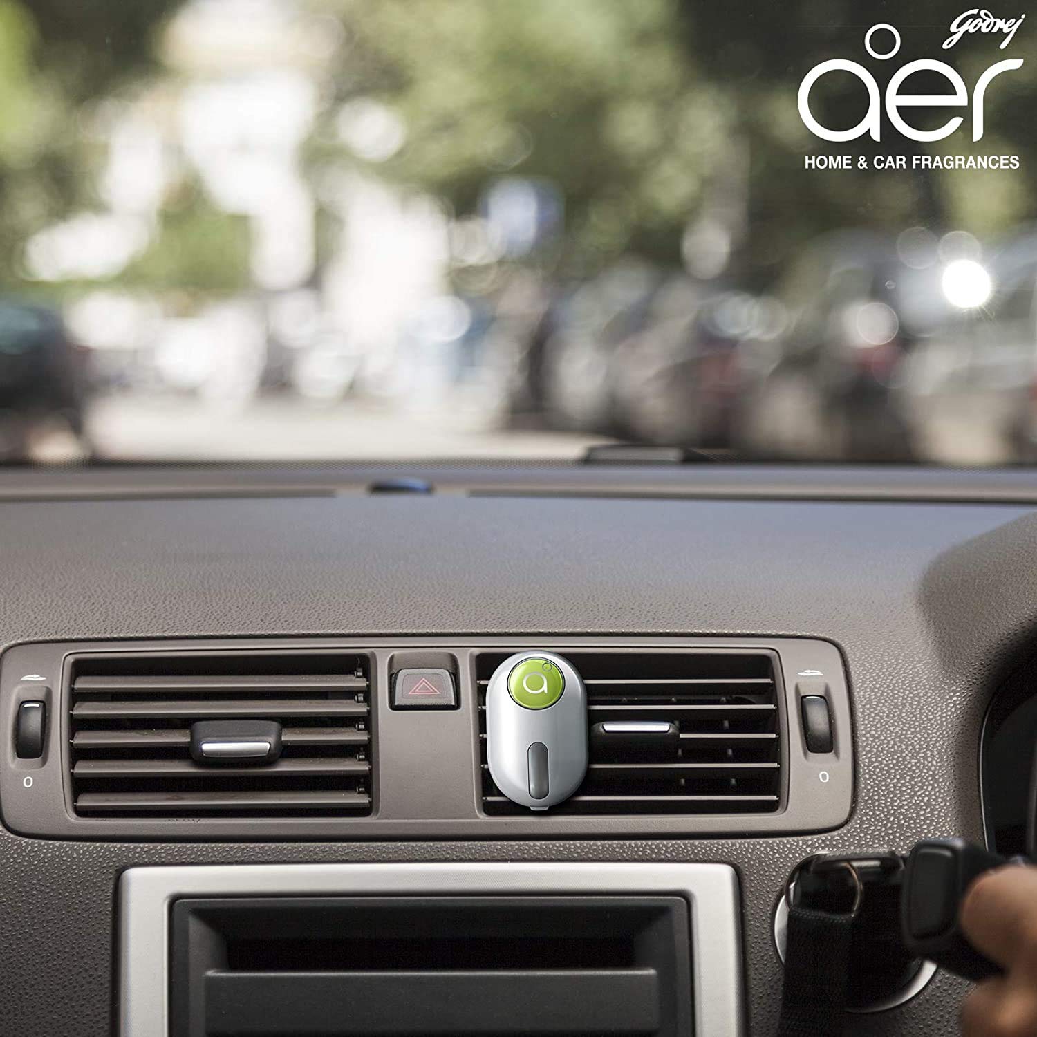 Godrej aer click | Car Vent Air Freshener Kit - Long-Lasting | Spill-proof | Fresh Lush Green (10g) - View 7 of 7