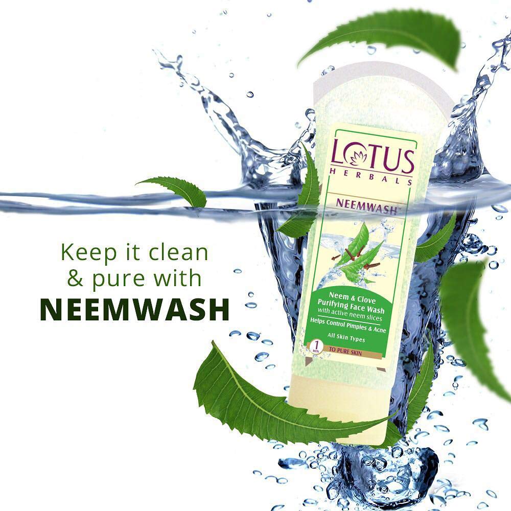 Lotus Herbals Neemwash Neem &amp; Clove Ultra Purifying Face Wash With Active Neem Slices | Suitable To Oily To Combination Skin | For Acne Prone Skin | 80ml - View 2 of 4