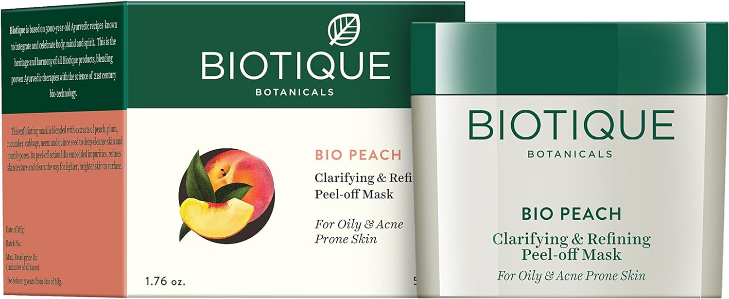 Biotique Bio Peach Clarifying and Refining Peel Off Mask for Oily and Acne Prone Skin, 50g - View 2 of 4