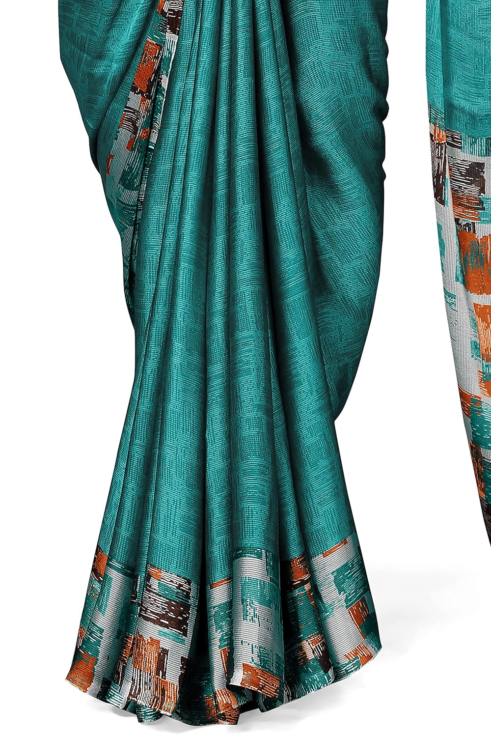 SOURBH Chiffon Texture Border Printed Women's Saree with Blouse Piece - View 7 of 7