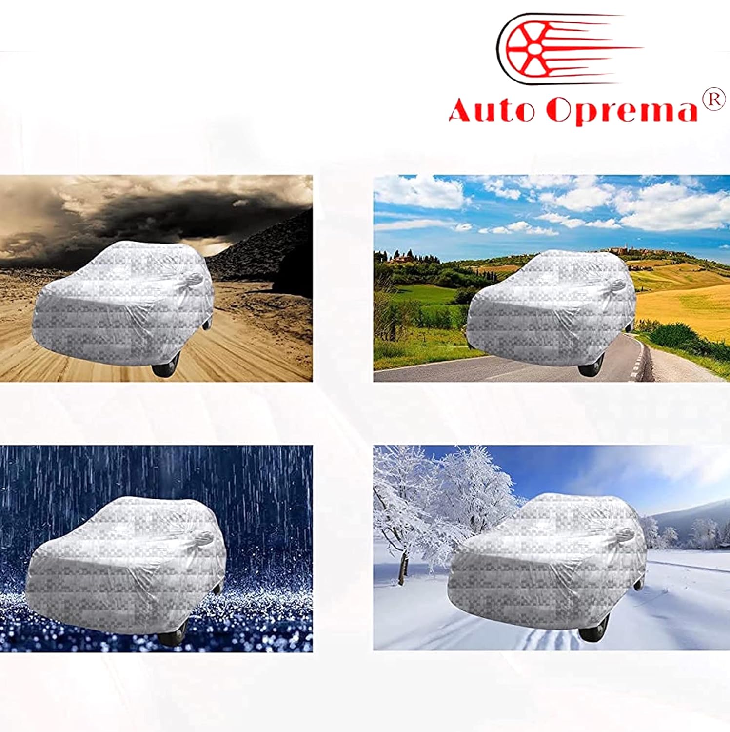 Auto Oprema Waterproof Car Body Cover with Mirror and Soft Cotton Lining (Triple Stitched) (Silver with Red Piping) Compatible with Swift Dzire 2021 Car Bumper to Bumper Accurately. - View 5 of 7