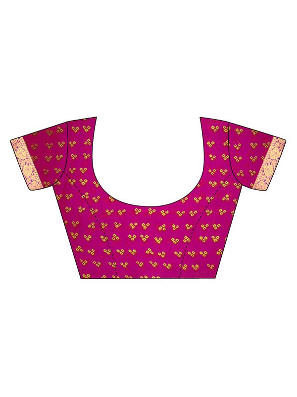 SIRIL Women's Bandhani Printed Chiffon Saree with Blouse - View 3 of 4