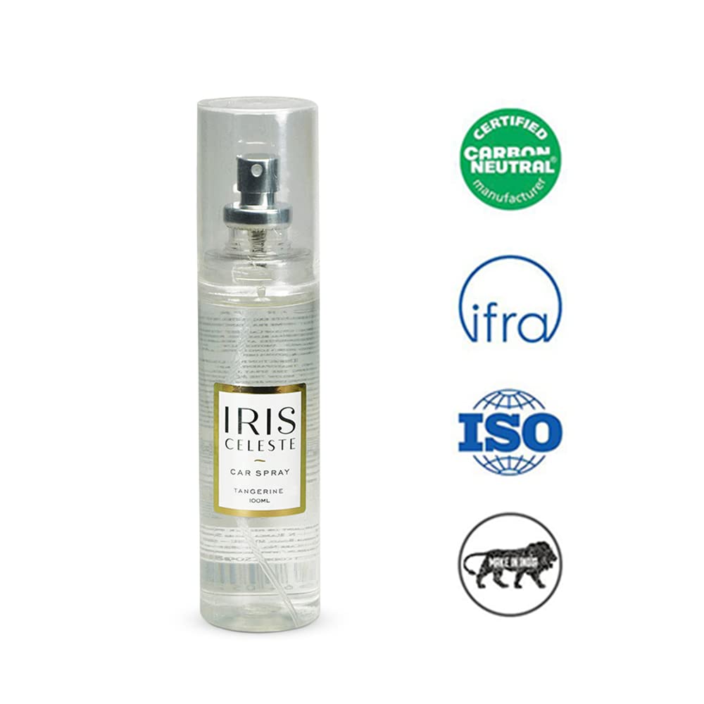 IRIS Celeste Car Spray, Tangerine, FruityTangerine Fragrance, Elegant and Mesmerizing Home Fragrance Solutions, Fragrances for Fine Living, 1 100 ml bottle of Car Spray - View 6 of 6