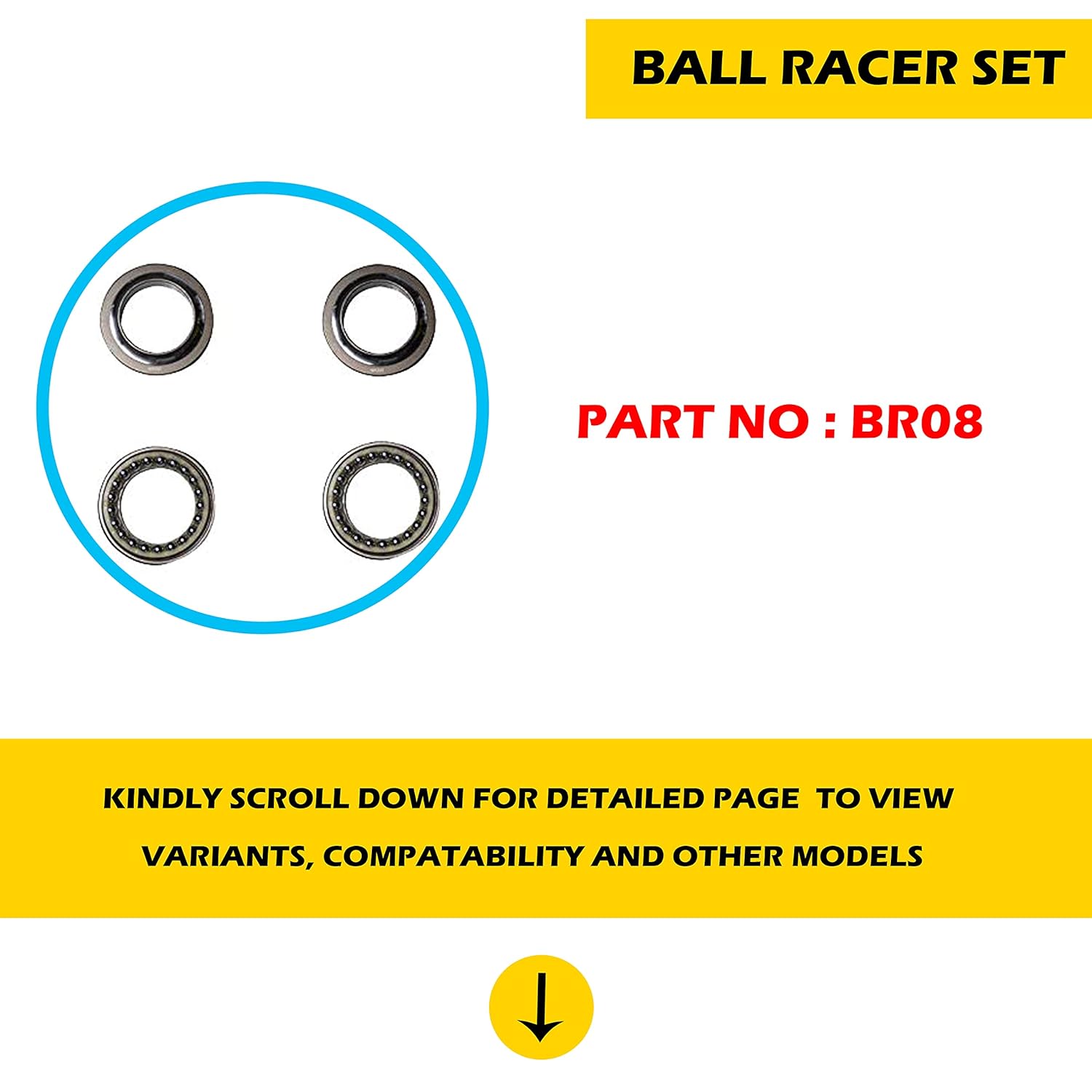 Nikavi BR08 Motorcycle Stainless Steel Fork Ball Racer Set with Balls for Discover 125 ST125 ST - View 4 of 4