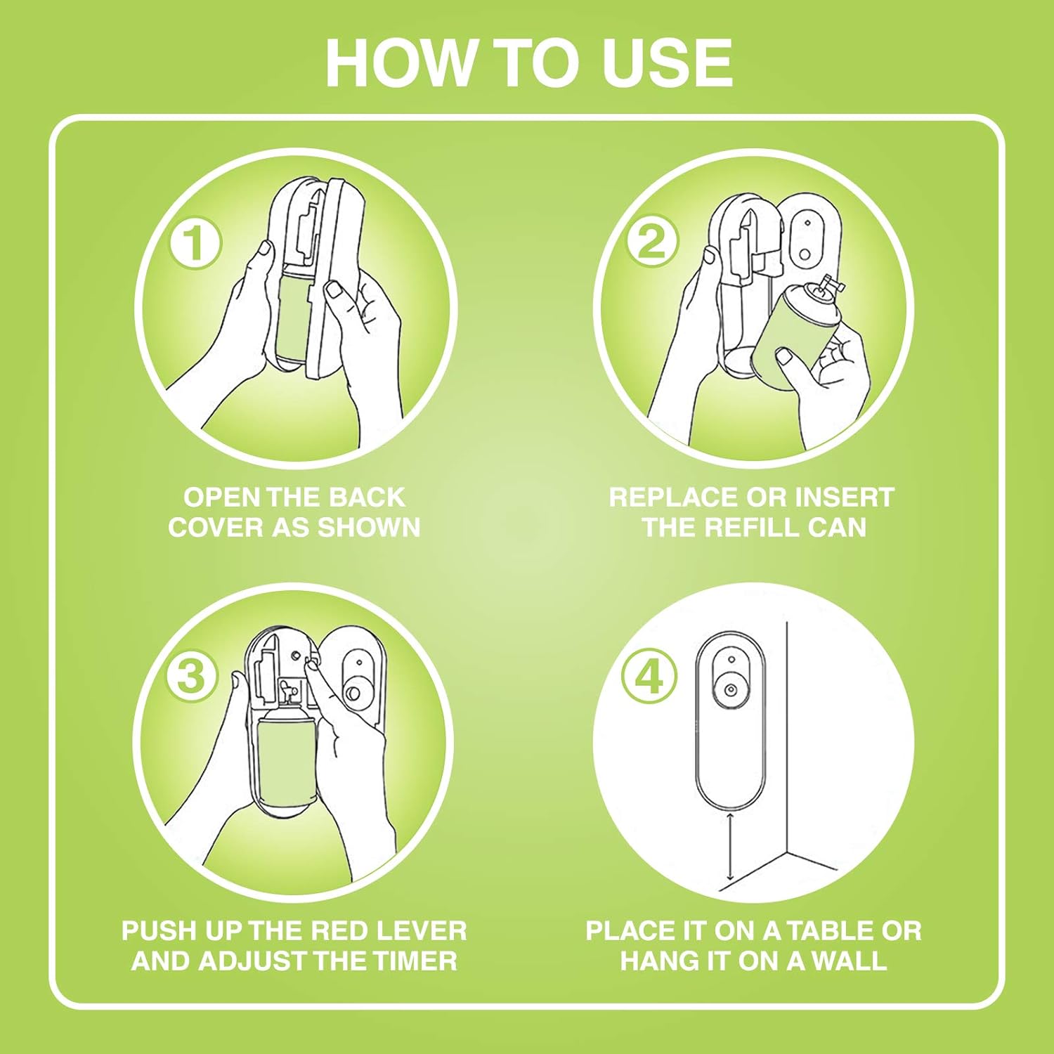 Godrej aer Matic Refill - Automatic Room Fresheners | Fresh Lush Green | 2200 Sprays Guaranteed | Lasts up to 60 days (225ml) - View 3 of 4