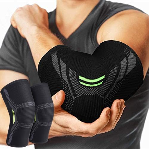 serveuttam® Elbow Support for Gym (1 Pair) - Elbow Brace for Men Women Workout | Elbow Compression Sleeves for Tendonitis Pain Relief, Tennis, Volleyball, Cricket - Elbow Pain (Robotic, M) SAB - Related product