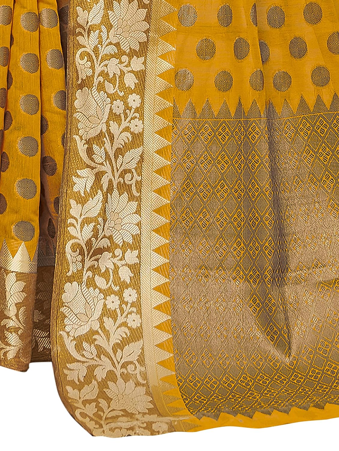 PISARA Women's Chanderi Cotton Silk Saree with Blouse Piece - View 4 of 5