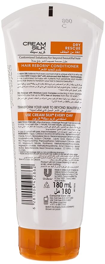 Cream Silk Hair Care By Professionals  Dry Rescue Hair Reborn Conditioner (180ml) - View 3 of 3