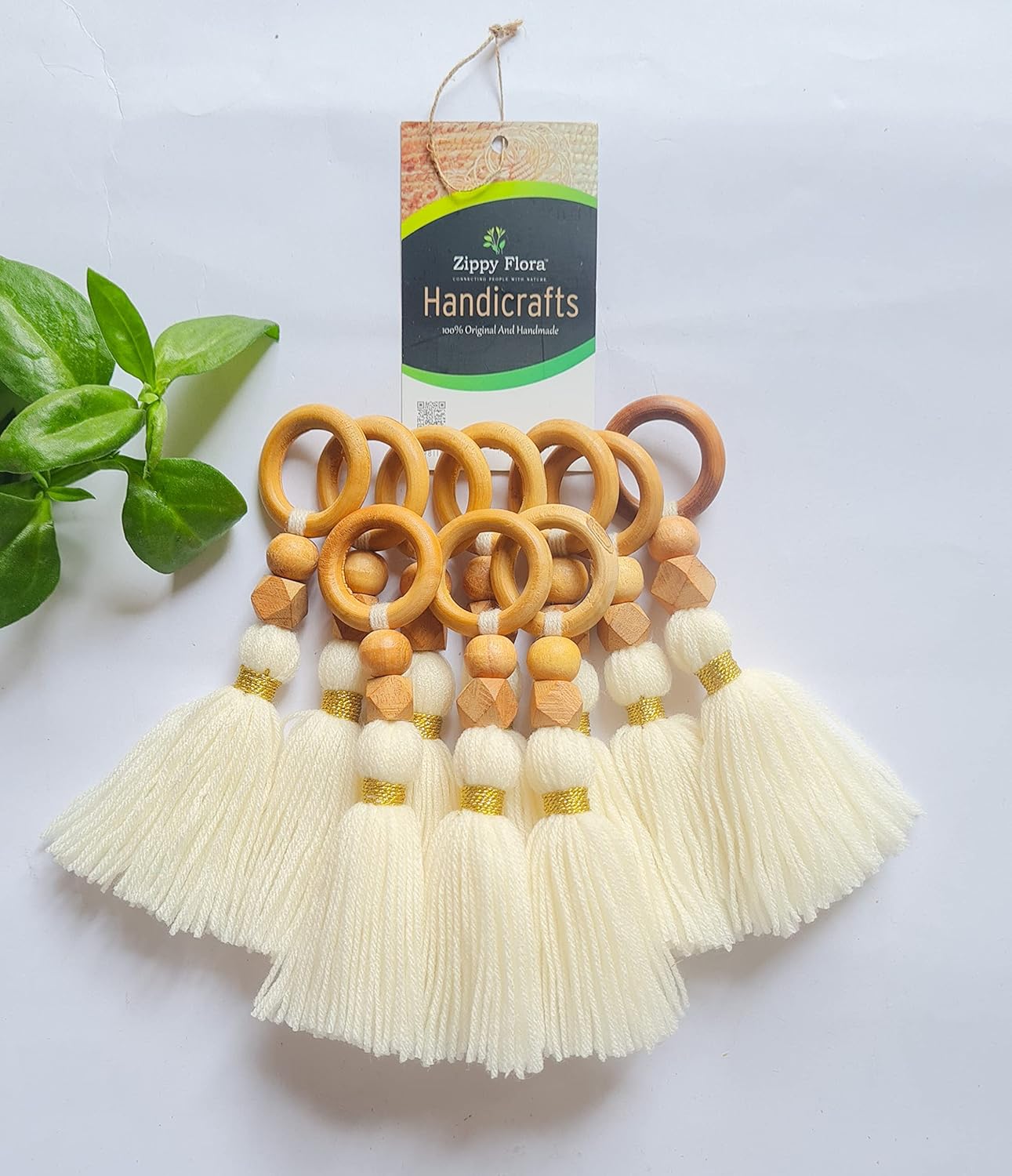 Zippy Flora Daisy Woolen Tassels for DIY &amp; Decor (Pack of 5, White) - View 2 of 4