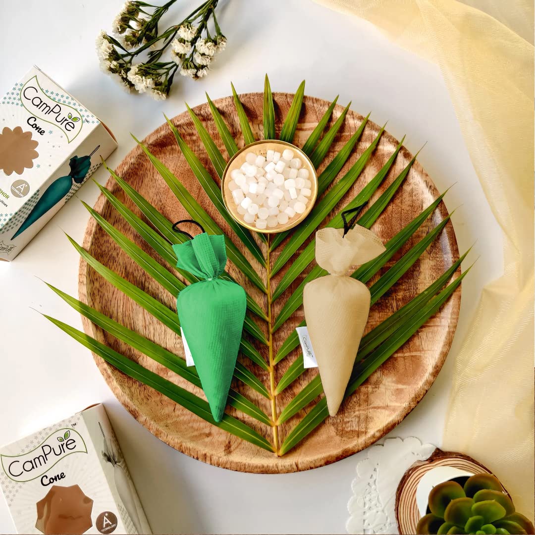 CamPure Camphor Cone (Jasmine + Mogra) Pack Of 2 - Room, Car and Air Freshener & Mosquito Repellent - Image 3