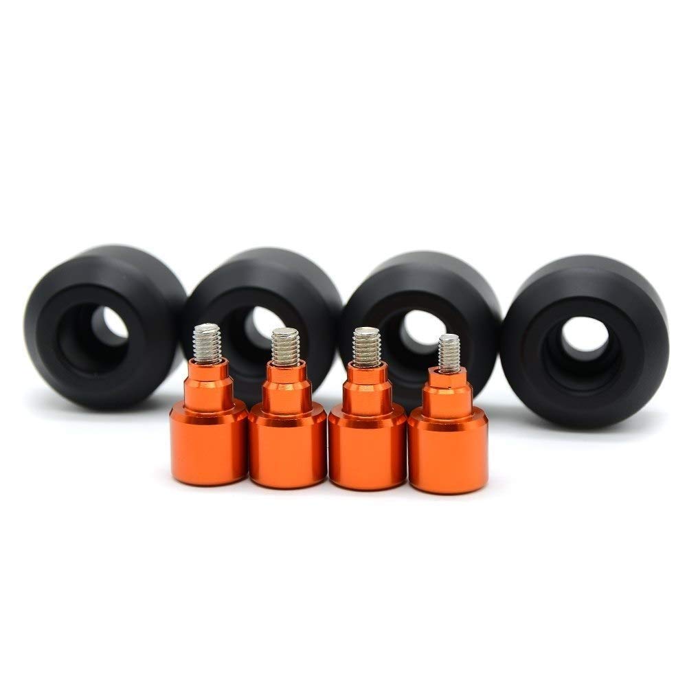 SELVIKE KTM Wheel Frame Sliders Crash Protectors for Duke RC 200 390 (Set of 4) (Black-Orange) - View 3 of 4