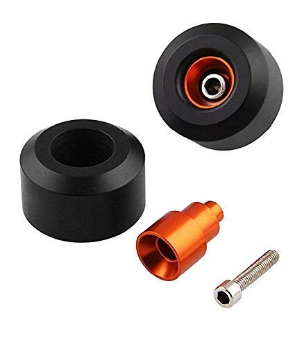 SELVIKE KTM Wheel Frame Sliders Crash Protectors for Duke RC 200 390 (Set of 4) (Black-Orange) - View 2 of 4