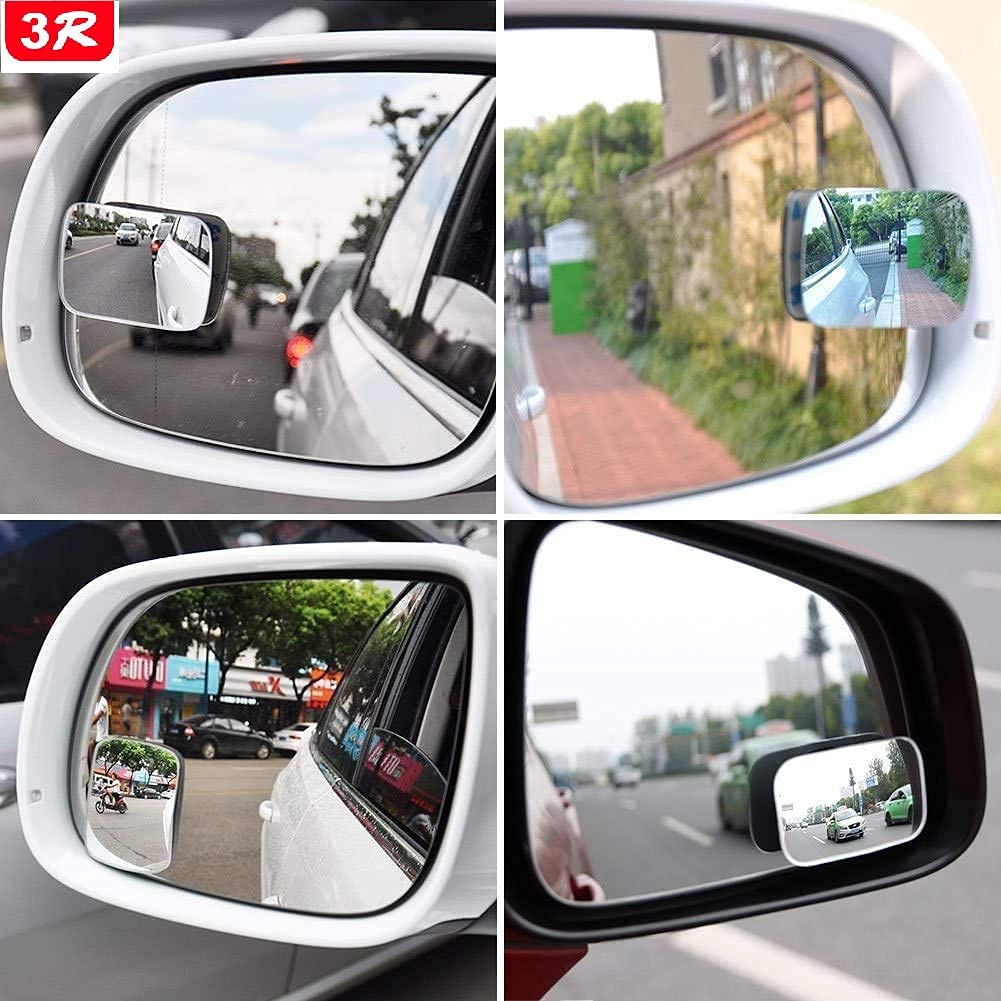 Sarte 3R Original Blind Spot Mirror, HD Glass Convex Lens Frameless Adjustable 360 Degree Wide Angle for All Car (2 PCS, Rectangle) - View 7 of 8