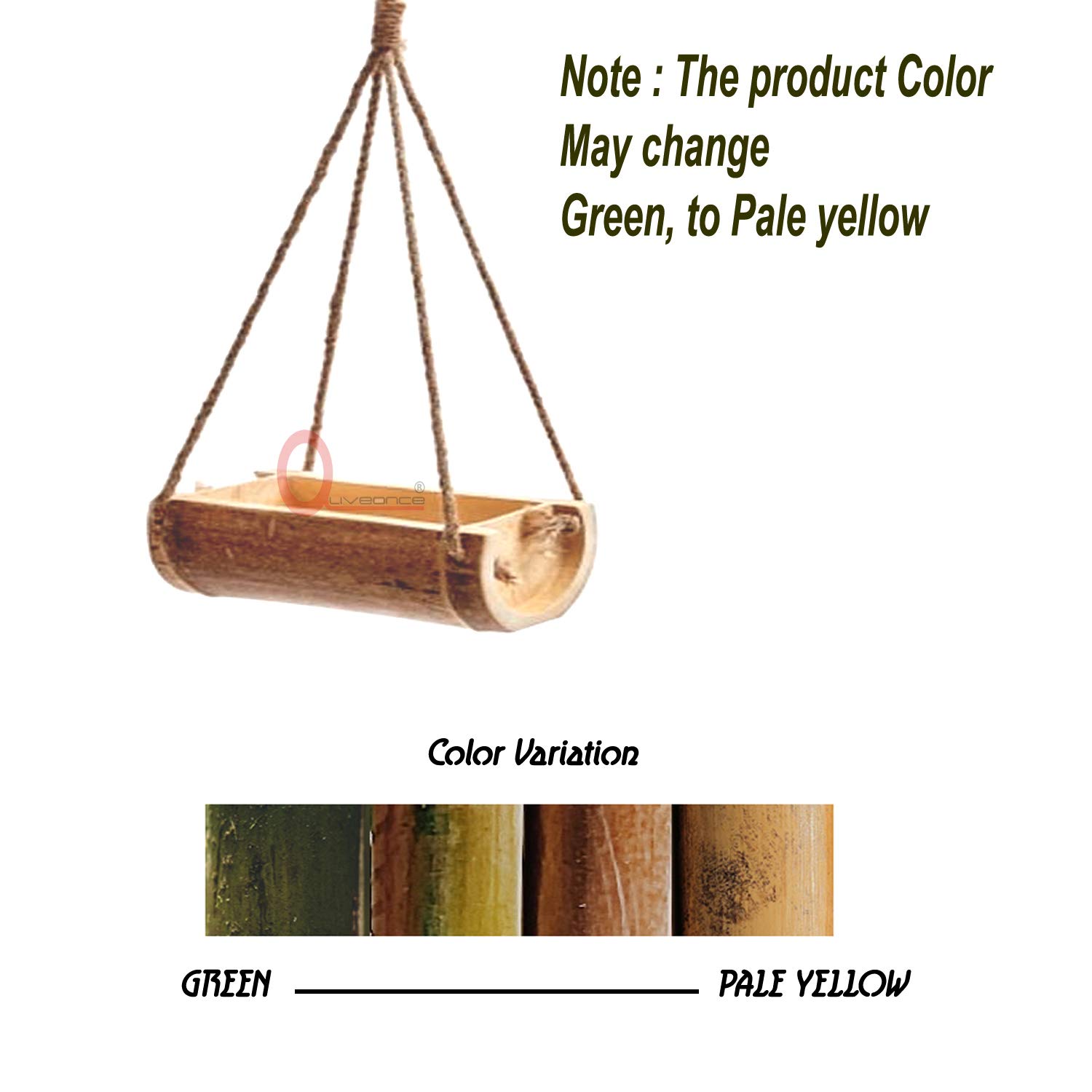 LIVEONCE Bamboo Open Feeder for Birds Set of 1- Color -Natural - View 3 of 5