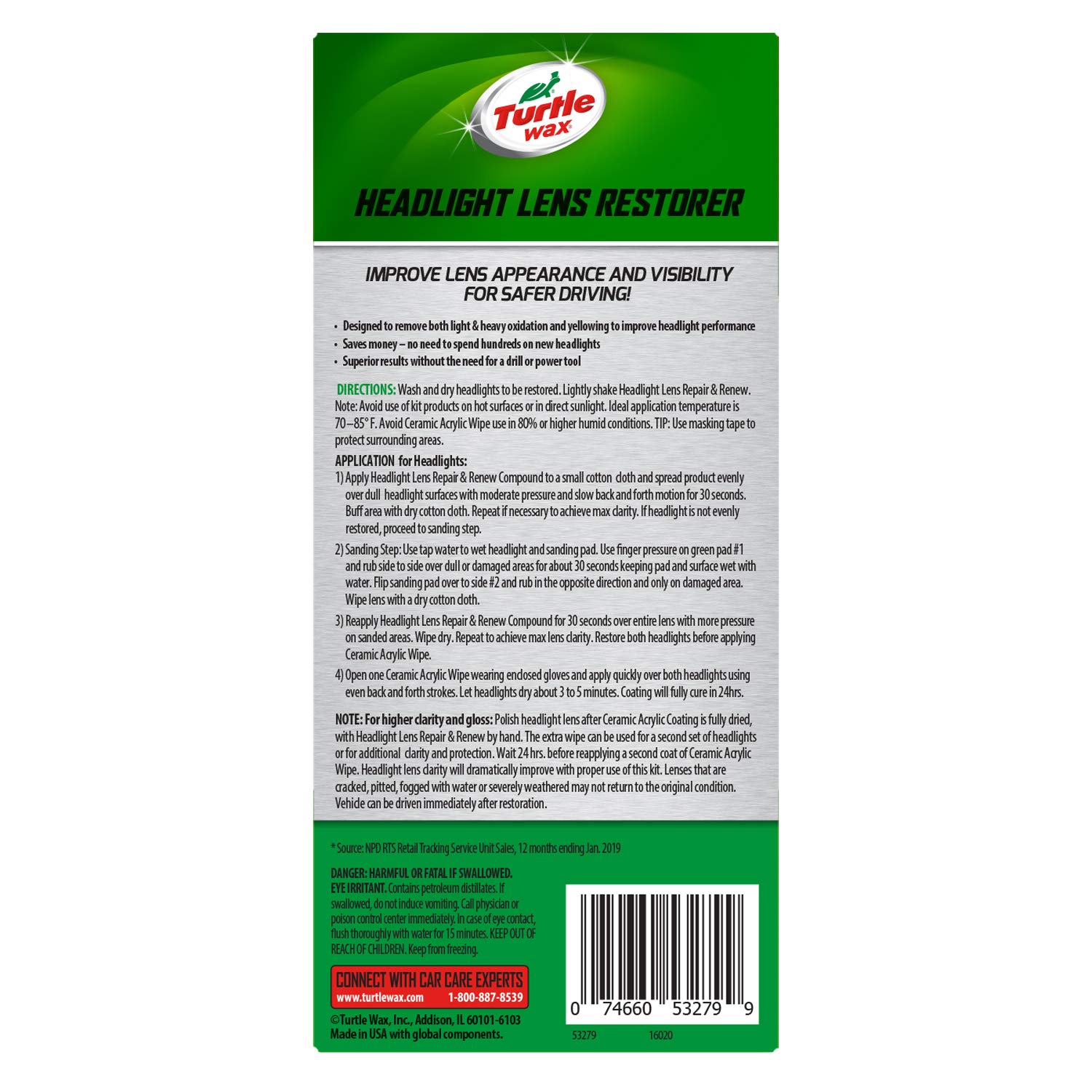 Turtle Wax 53435 Speed Headlight Lens Restorer Kit - View 2 of 6