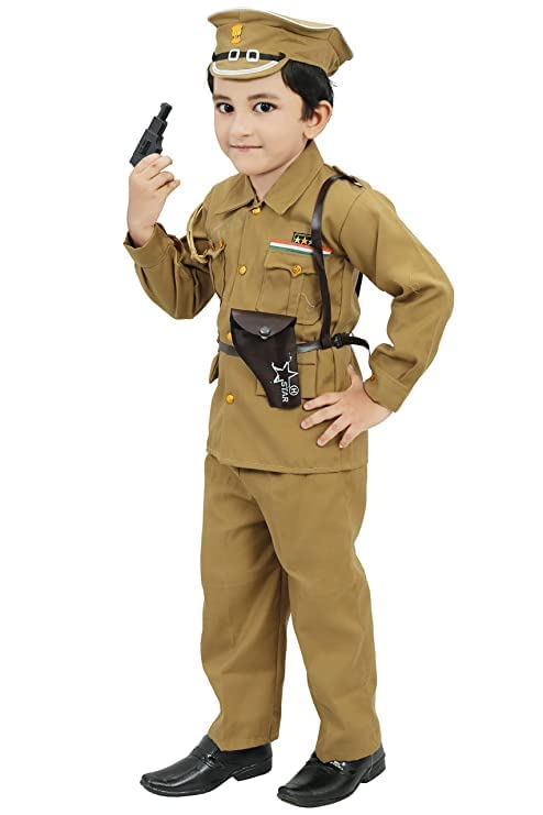 Kushi Lifestyle Dresses National Hero Policeman Fancy dress Costume Army color,For Boys &amp; Girls. - View 3 of 3