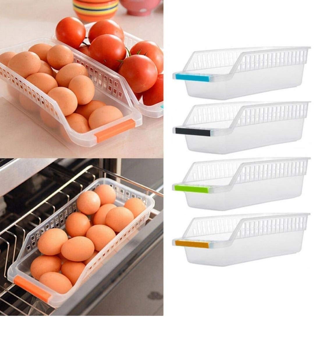 Inditradition Plastic Space Saver Food Storage Fridge Shelf Organizer Basket (Transparent) - Pack of 4 - View 2 of 5