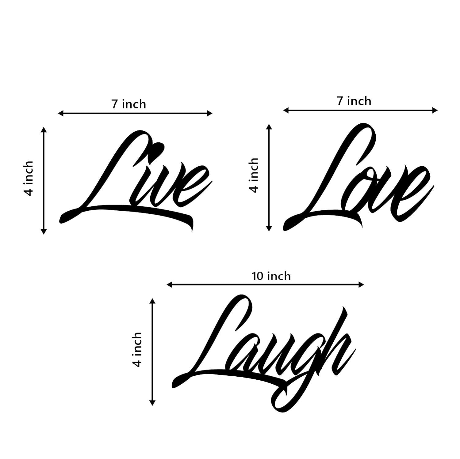 eCraftIndia "Live Love Laugh Black Engineered Wood Cutout Wall Art Decor - Romantic Wall Hangings for Couples Or Newlyweds - Gift for Anniversary Or Wedding - View 3 of 3