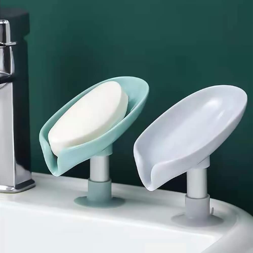 SVH ABS Plastic Soap Stand Holder For Bathroom Kitchen Sink Wall Single Layer With Magic Stickers (Leaf Soap Dish) (Pack Of 1) - Shop at Colombo Mall