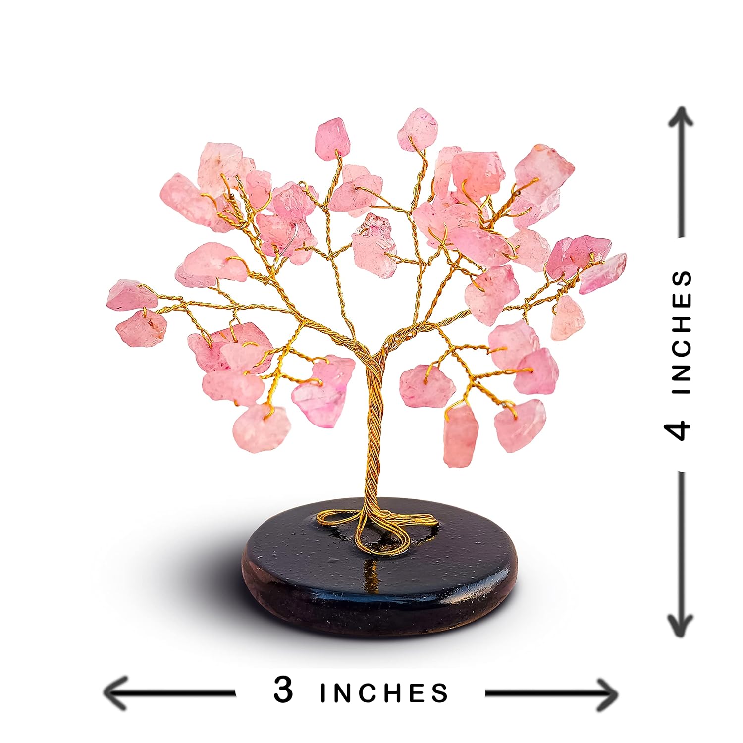 Crystal Tree - Rose Quartz Tree - Car Dashboard Accessories - Dashboard Figurines &amp; Idols - Crystal showpieces for Home Decor- Crystal Home Decor Items- Crystal Tree for Good Luck - View 5 of 5