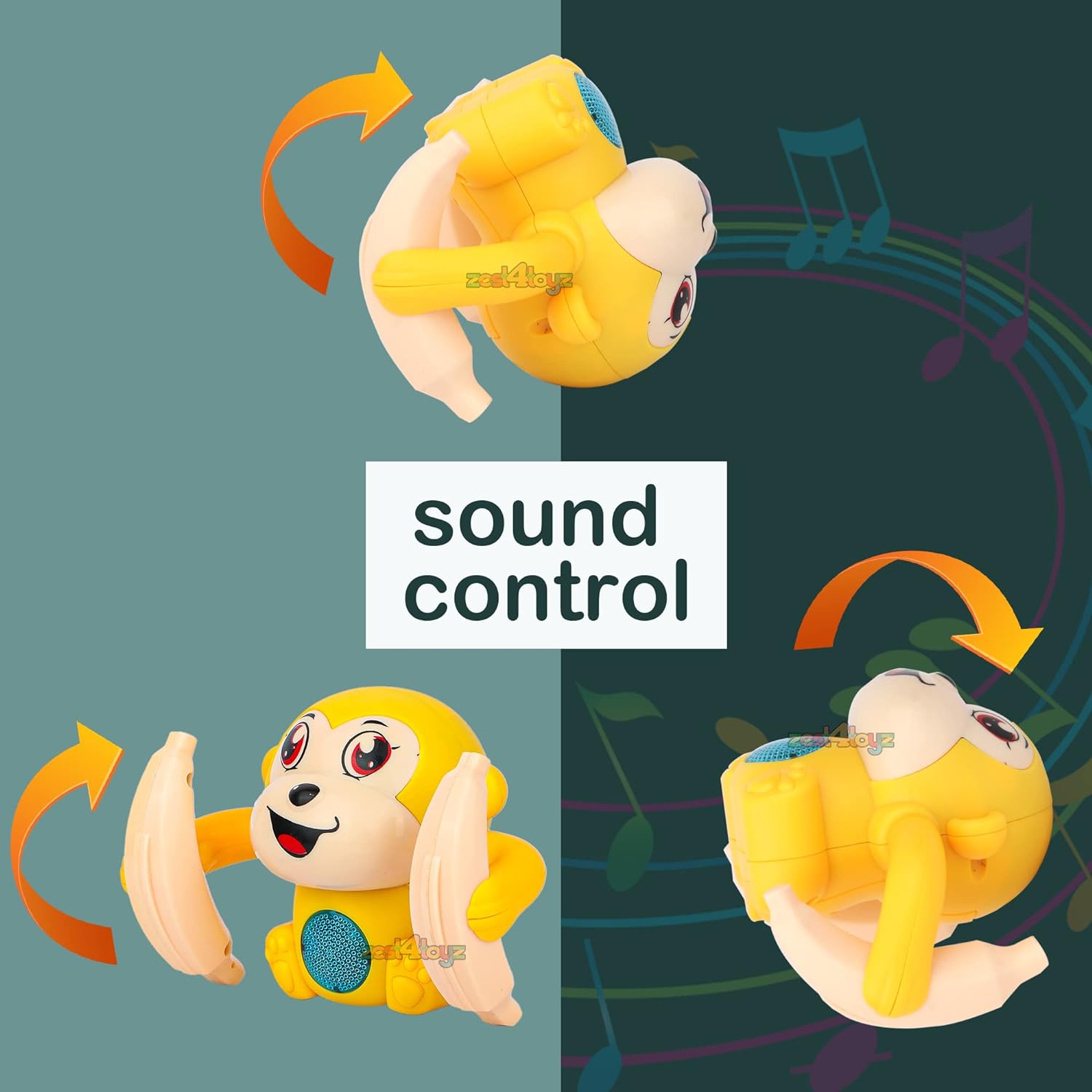 Zest 4 Toyz Voice Control  Dancing and Spinning Rolling Tumbling Monkey Sound Toy for Kid with Flashing  Light &amp; Dynamic Sound - View 4 of 5