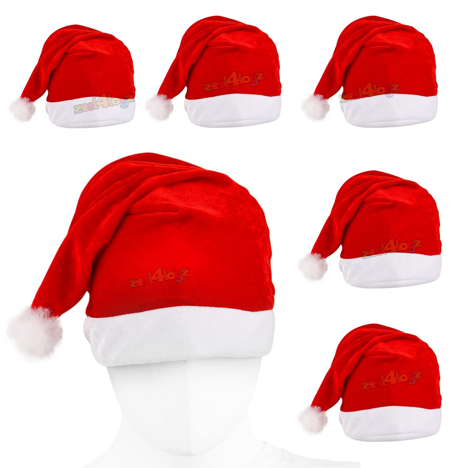 Zest 4 Toyz Warm Fleece Santa Claus Cap, Christmas Hat Cute Red Santa Hat Christmas Party Prop accessories Costumes Free Size Pack of 2 - Shop at Colombo Mall